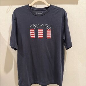 Travis Matthew Men's Navy Dark Grey Logo Graphic T-Shirt